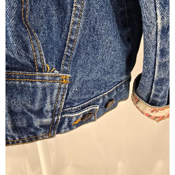 Unisex Vintage 90s Planet Hollywood Blue Jean Denim Jacket SZ MED Washington, DC - Picture 9 of 14